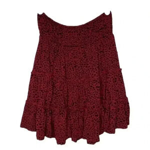 ASOS DESIGN tiered mini skirt in red and black animal print